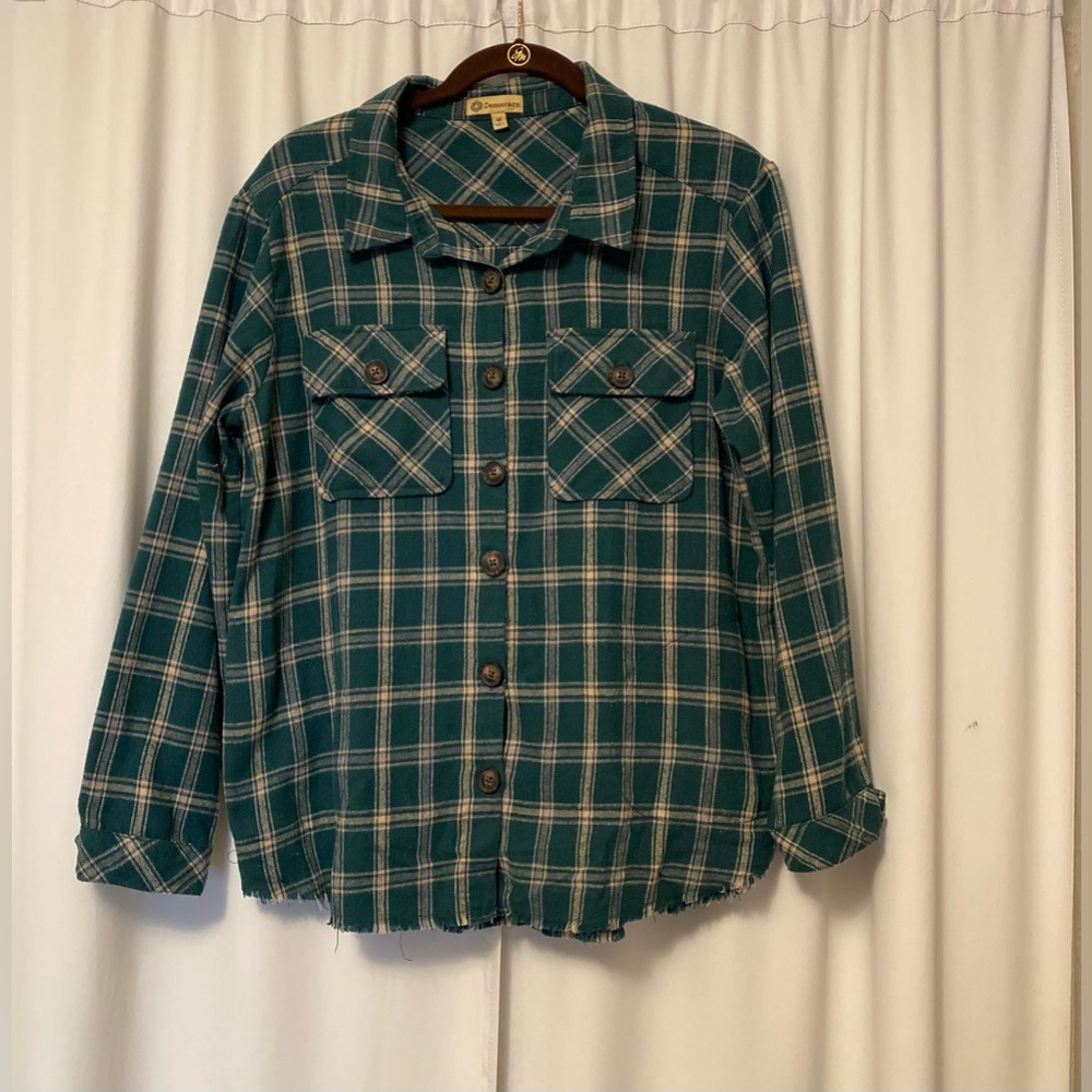 Democracy Teal Plaid Button Down Shirt